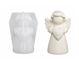 Molde silicona angelita con corazon y estrella